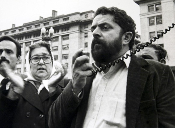 Lula da Silva 1985 an einer Protestveranstaltung in Buenos Aires&nbsp;