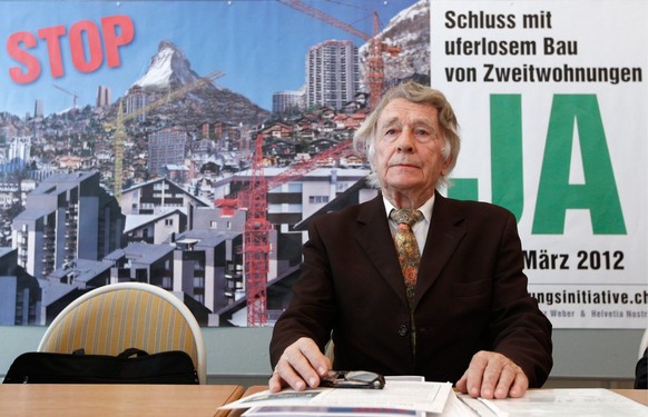 Franz Weber wirbt für seine Initiative.