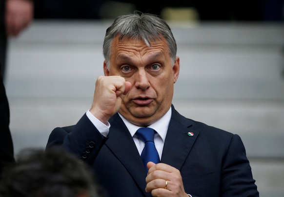 Football Soccer - Austria v Hungary - EURO 2016 - Group F - Stade de Bordeaux, Bordeaux, France - 14/6/16 Hungarian Prime Minister Viktor Orban REUTERS/Sergio Perez/File Photo To match story EUROPE-MI ...