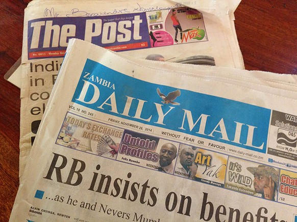 Two of the nationwide available newspapers in Zambia. The Post is privately owned, the Daily Mail by the government.