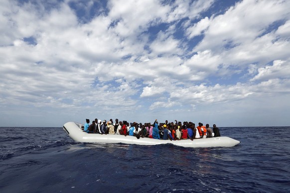 Flüchtlinge vor Lampedusa.