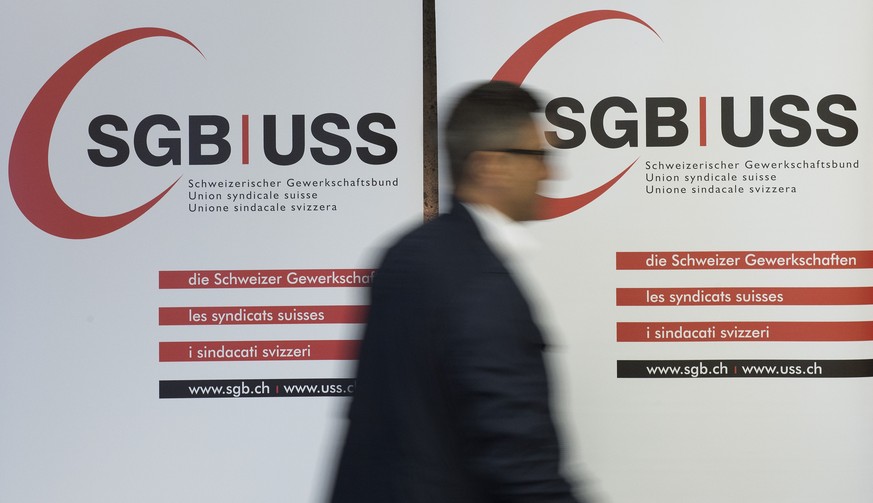 Die AHV bietet im Vergleich zu privaten Vorsorgeanbieter bessere Konditionen – Logo des Schweizerischen Gewerkschaftsbunds (SGB).