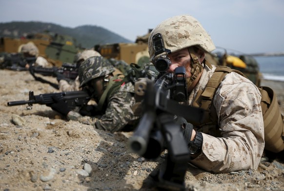 Archivbild der gemeinsamen Übungen von amerikanischen und südkoreanischen Soldaten. Die jährlichen Manöver empfindet Nordkorea regelmässig als Provokation.