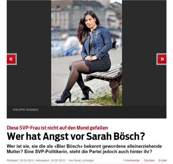 Das Porträt über Sarah Bösch von «Blick»-Chefredaktor René Lüchinger.