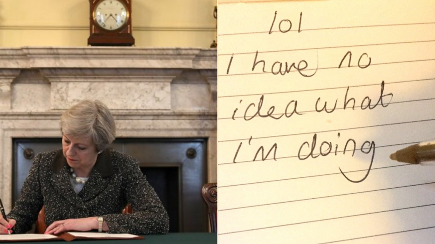 Theresa Mays Abschiedsworte an die EU – laut den Spassvögeln auf Twitter.