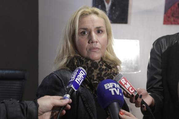 Sophie Jonquet, lawyer of two of Jacqueline Veyrac&#039;s children, talks to journalists the day after Jacqueline Veyrac, the head of the Grand Hotel, a five-star hotel in Cannes, was kidnapped next t ...