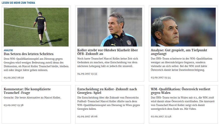 Alles dreht sich um Koller: der Online-Auftritt der österreichischen Tageszeitung «Die Presse».&nbsp;