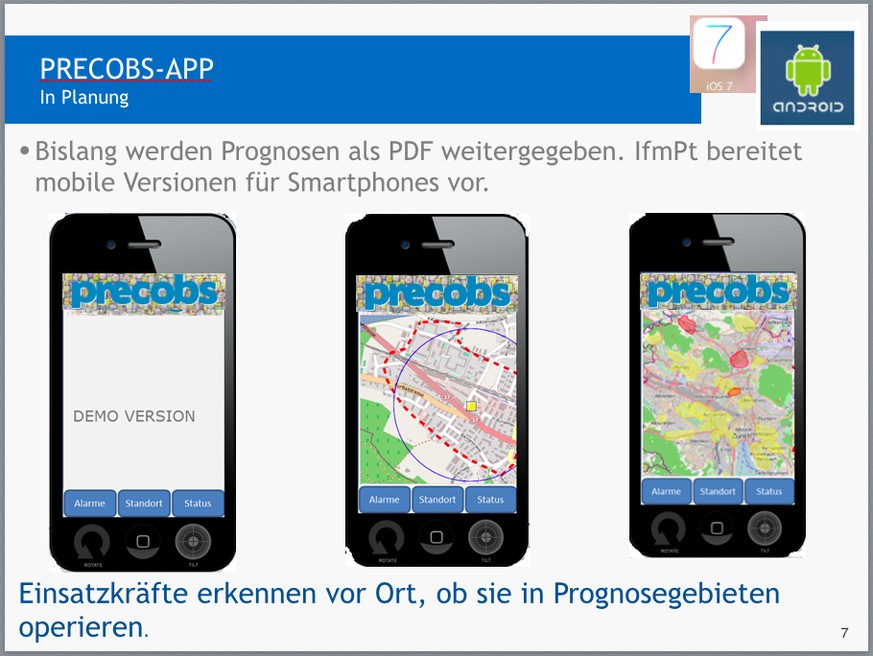 Die Verbrechens-Prognosen sollen auch auf dem Smartphone verfügbar sein.