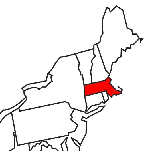 Karte US-Staat Massachusetts