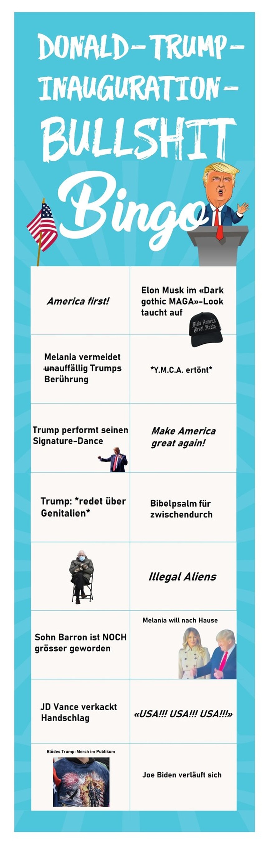 Nachrichten Linkding Trump Bullshitbingo