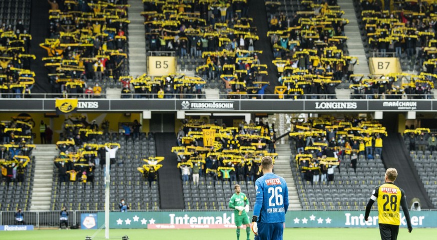 Szene im Fussball Meisterschaftsspiel der Super League zwischen den Berner Young Boys und dem FC Vaduz, am Sonntag, 4. Oktober 2020, im Stadion Wankdorf in Bern. (KEYSTONE/Peter Schneider)