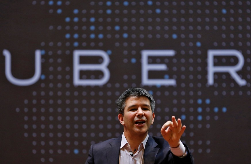 FILE PHOTO: Uber CEO Travis Kalanick speaks to students during an interaction at the Indian Institute of Technology (IIT) campus in Mumbai, India, January 19, 2016. REUTERS/Danish Siddiqui/File Pictur ...