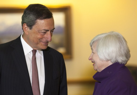 Mario Draghi und Janet Yellen beim Notenbanker-Treffen in Jackson Hole.