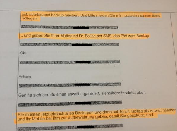 Auswertung Whatsapp-Verlauf von N.W. durch die Regionalfahndung Seeland/Kapo BE.