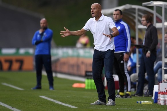 Sion Trainer Peter Zeidler in der Super League Partie zwischen dem FC Vaduz und dem FC Sion im Stadion Rheinpark, am Samstag, 1. Oktober 2016, in Vaduz. (KEYSTONE/Nick Soland)