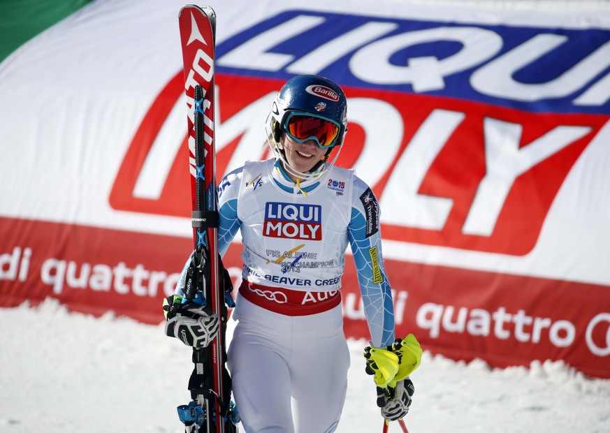 Mikaela Shiffrin kann im Zielraum strahlen. 