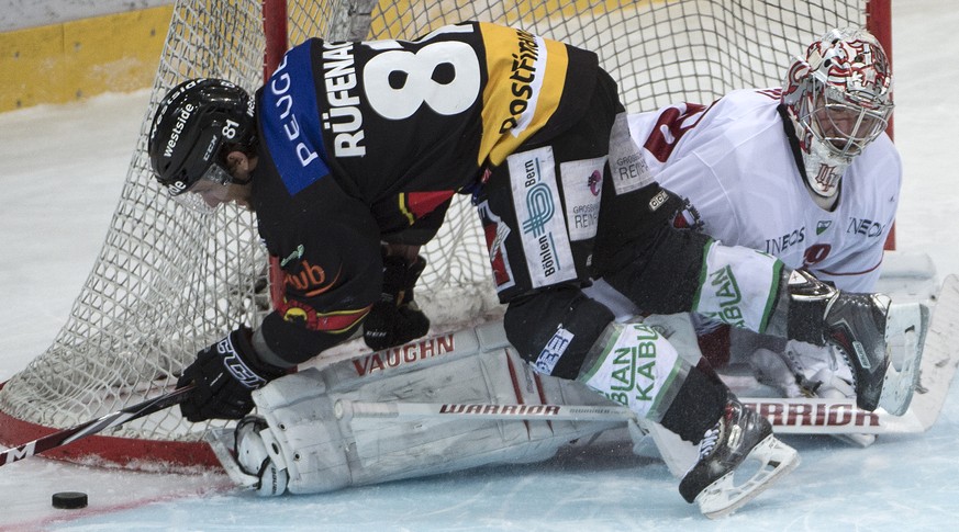 Lausanne-Goalie Huet droht wegen eines Stockschlags gegen Berns Rüfenacht eine Sperre.