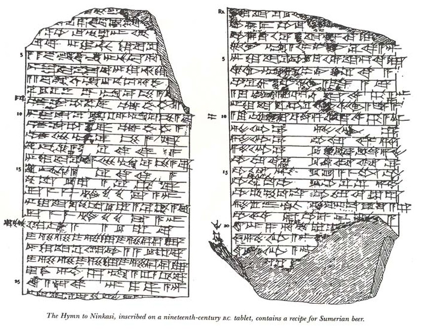 hymne an ninkasi ode bier göttin sumer sumerisch mesopotamien archäologie history geschichte keilschrift cuneiform trinken alkohol http://beerenthusiast26.blogspot.ch/2013/03/ancient-sumerian-beer-rec ...