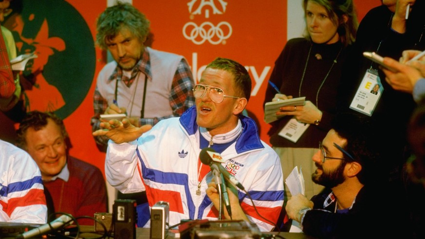 11 Feb 1988: Portrait of Ski Jumper Eddie Edwards of Great Britain during a press conference at the 1988 Winter Olympic Games in Calgary, Canada. \ Mandatory Credit: Mike Powell/Allsport