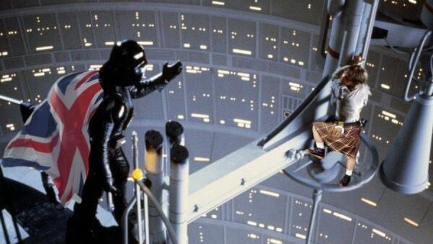 Wenn Star Wars im 21. Jahrhundert gespielt hätte: Darth Vader mit dem Union Jack und Luke Skywalker im Kilt