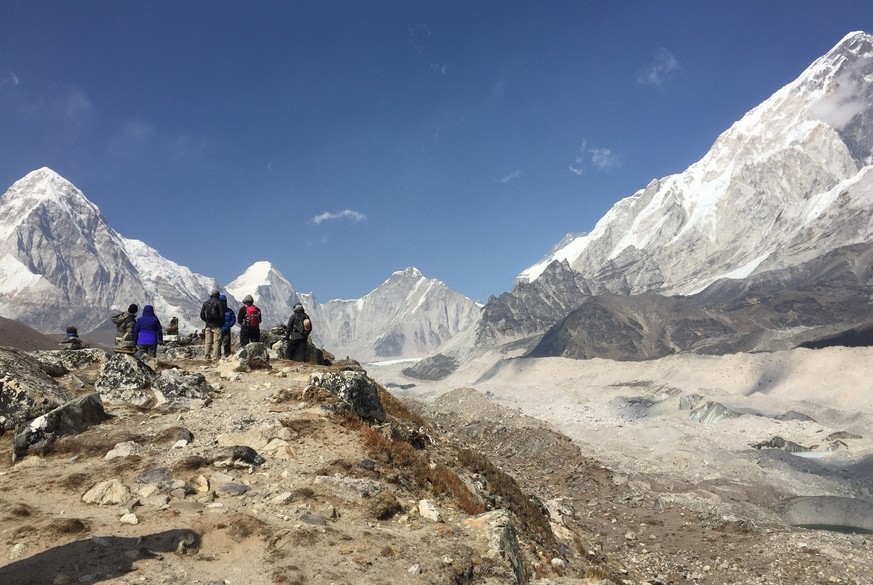 Bergsteiger im Himalaya.