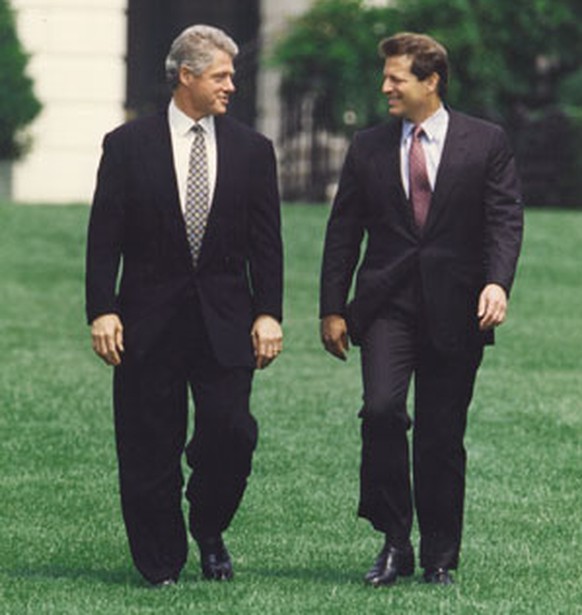 Bill Clinton mit seinem Vize Al Gore (1993).