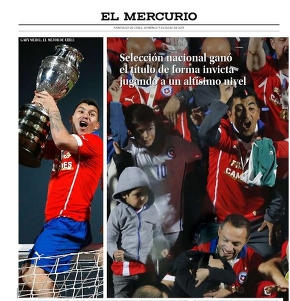 «El Mercurio» schreibt: «Die Nationalmannschaft gewinnt den Titel ungeschlagen, dank Spielen auf hohem Niveau.»