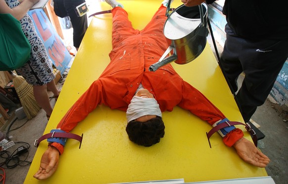 NEW YORK - AUGUST 14: Artist Steve Powers&#039; installation &quot;Waterboard Thrill Ride&quot; is seen at the Coney Island arcade August 14, 2008 in the Brooklyn borough of New York City. After a dol ...