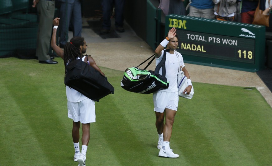 Der Abgang von Rastamann Dustin Brown und Rafael Nadal.
