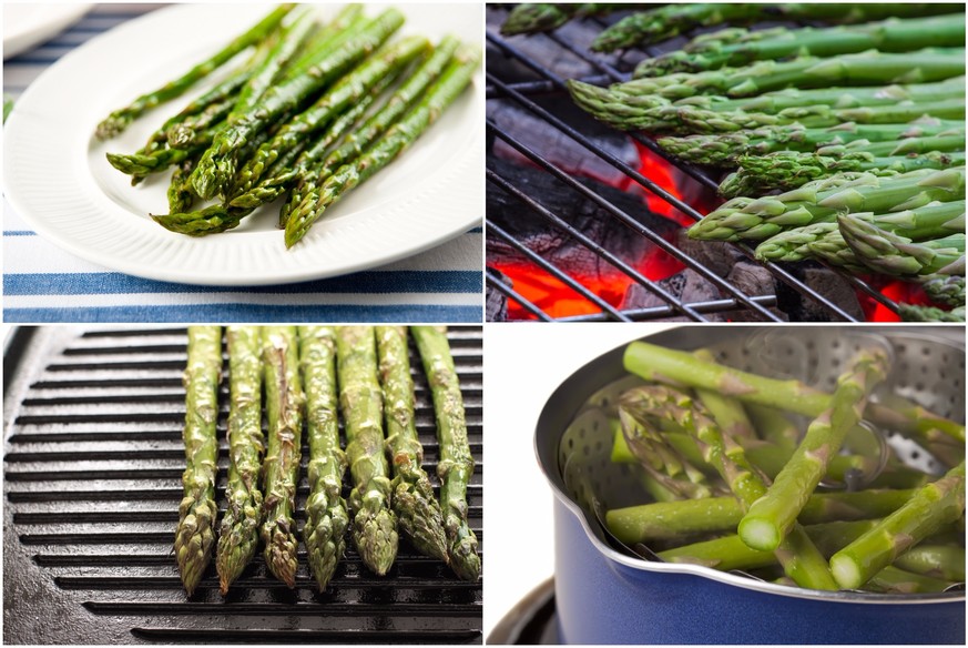 spargel zubereitungsarten blanchieren grillieren grillpfanne ofen dämpfen