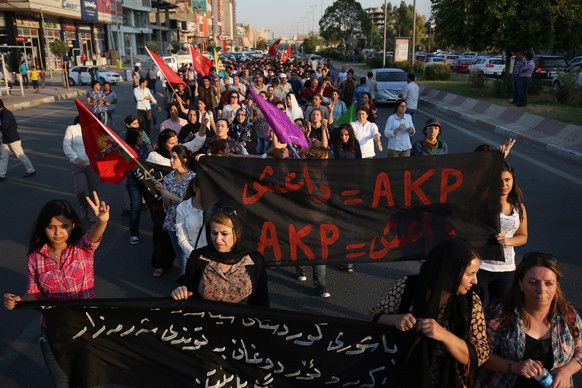 25. Juli in Erbil, Irak: Frauen demonstrieren für die PKK.