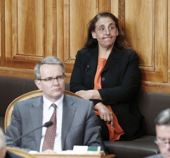 Die Zürcher SP-Nationalrätin Jacqueline Badran sichtlich verärgert bei einer Debatte des Ständerats zur Lex Koller. 