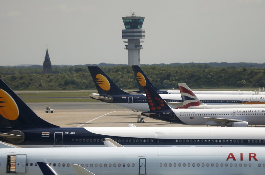 Flugzeuge beim International Airport in Brüssel.