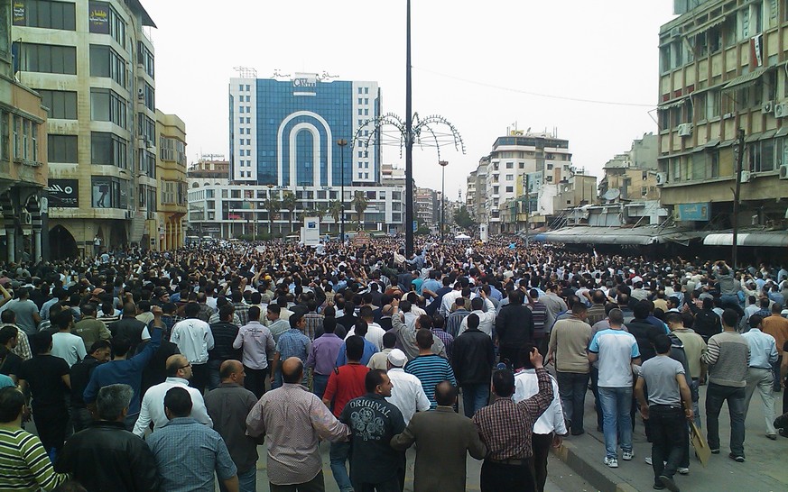 Anti-Assad-Demonstrationen in Homs 2011.