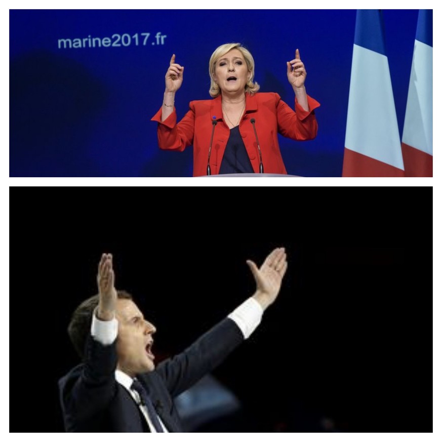 Marine Le Pen und der Front National sowie der Mitte-Links-Politiker Emmanuel Macron werden am 7. Mai in der Stichwahl gegeneinander antreten.