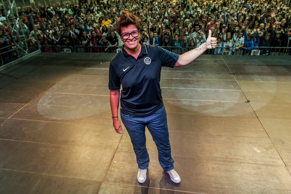 Da hatte sie noch gut lachen: Vicky Mantegazza bei der Teampräsentation im August.