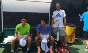 Vor einem Jahr trainierten Federer und Thiem in Miami miteinander.