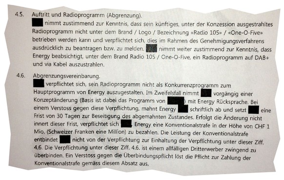 Das Term Sheet, mit dem Radio Energy die UKW-Konzession von Radio 105 veräussern wollte.