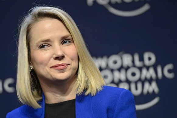 epa04907732 (FILE) A file picture dated 22 January 2014 of Marissa Mayer, Chief Executive Officer of Yahoo, during a panel session on the first day of the 44th Annual Meeting of the World Economic For ...