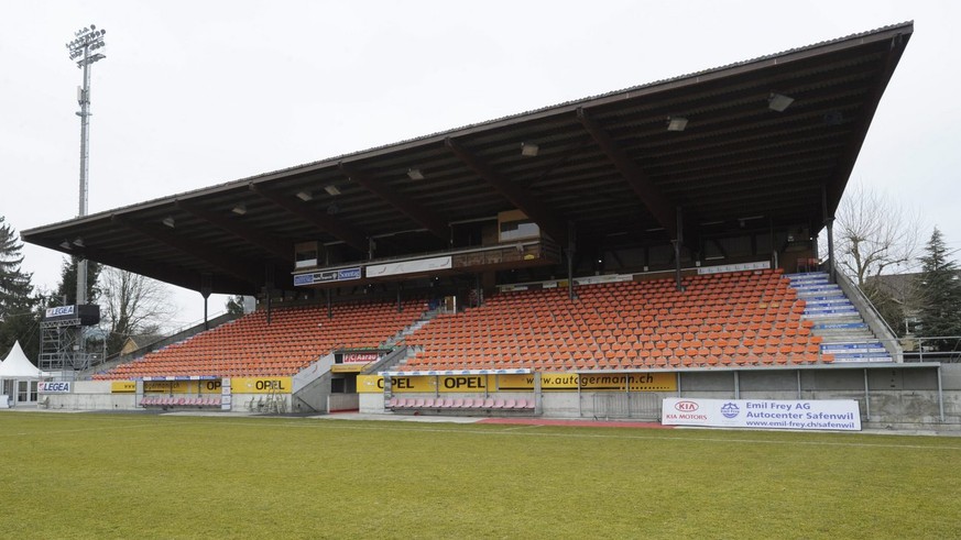 Das Bruegglifeld Stadion in Aarau, aufgenommen am Donnerstag, 17. Februar 2011. (KEYSTONE/Steffen Schmidt)