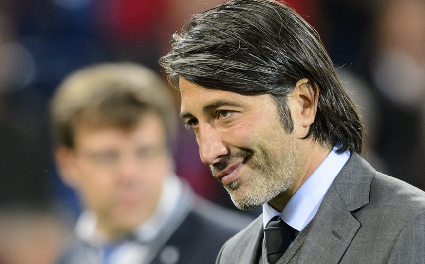 FILE --- Basel&#039;s head coach Murat Yakin reacts after an UEFA Champions League group E group stage matchday 2 soccer match between Switzerland&#039;s FC Basel 1893 and Germany&#039;s FC Schalke 04 ...