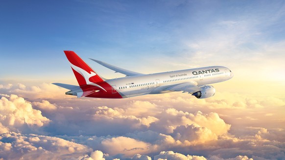 epa05605343 An undated handout picture made available by Qantas on 27 October 2016 shows an artist rendering of the new Qantas 787-9 Dreamliner aircraft. Qantas unveiled a subtle change in its logo, w ...