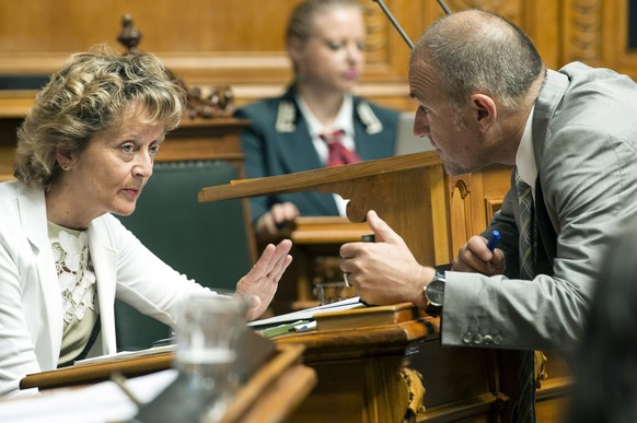 Finanzpolitik als Kernkompetenz: Roland Fischer im Gespräch mit Finanzministerin Eveline Widmer-Schlumpf.