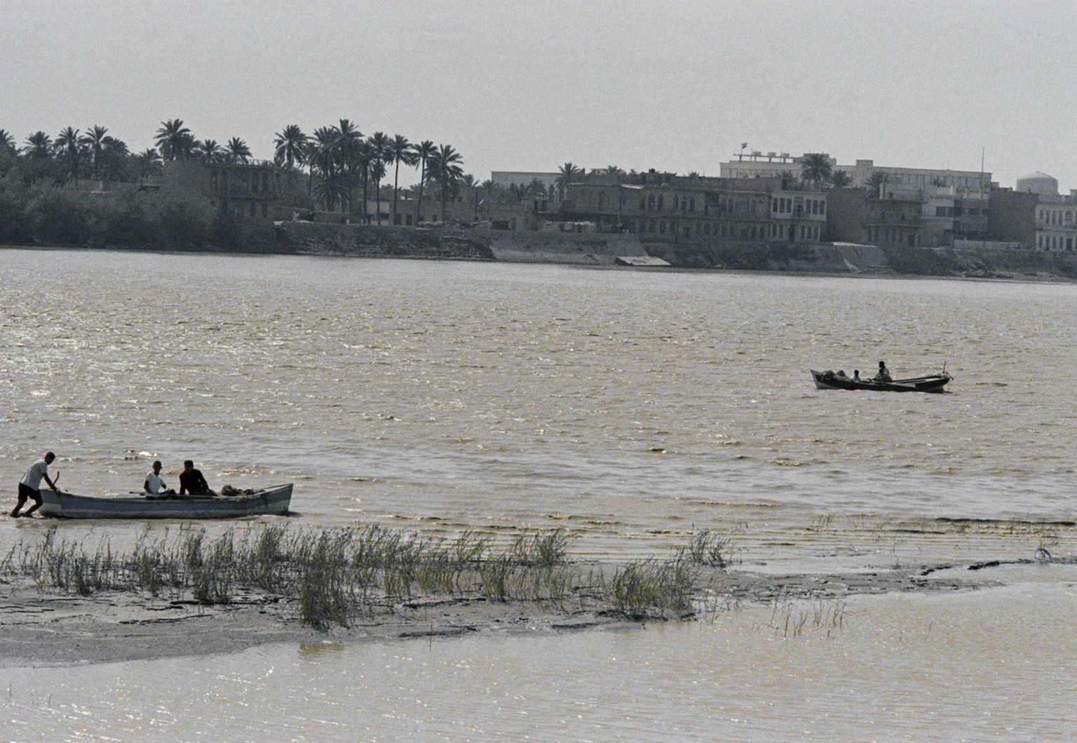 Fishermen on the Tigris river in Baghdad, Iraq on Nov. 11, 1969. (AP Photo)