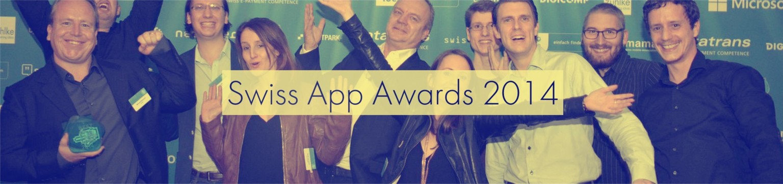 Die watsons und die App-Entwickler bei den Swiss App Awards 2014