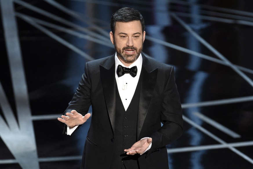 Host Jimmy Kimmel speaks at the Oscars on Sunday, Feb. 26, 2017, at the Dolby Theatre in Los Angeles. (Photo by Chris Pizzello/Invision/AP)