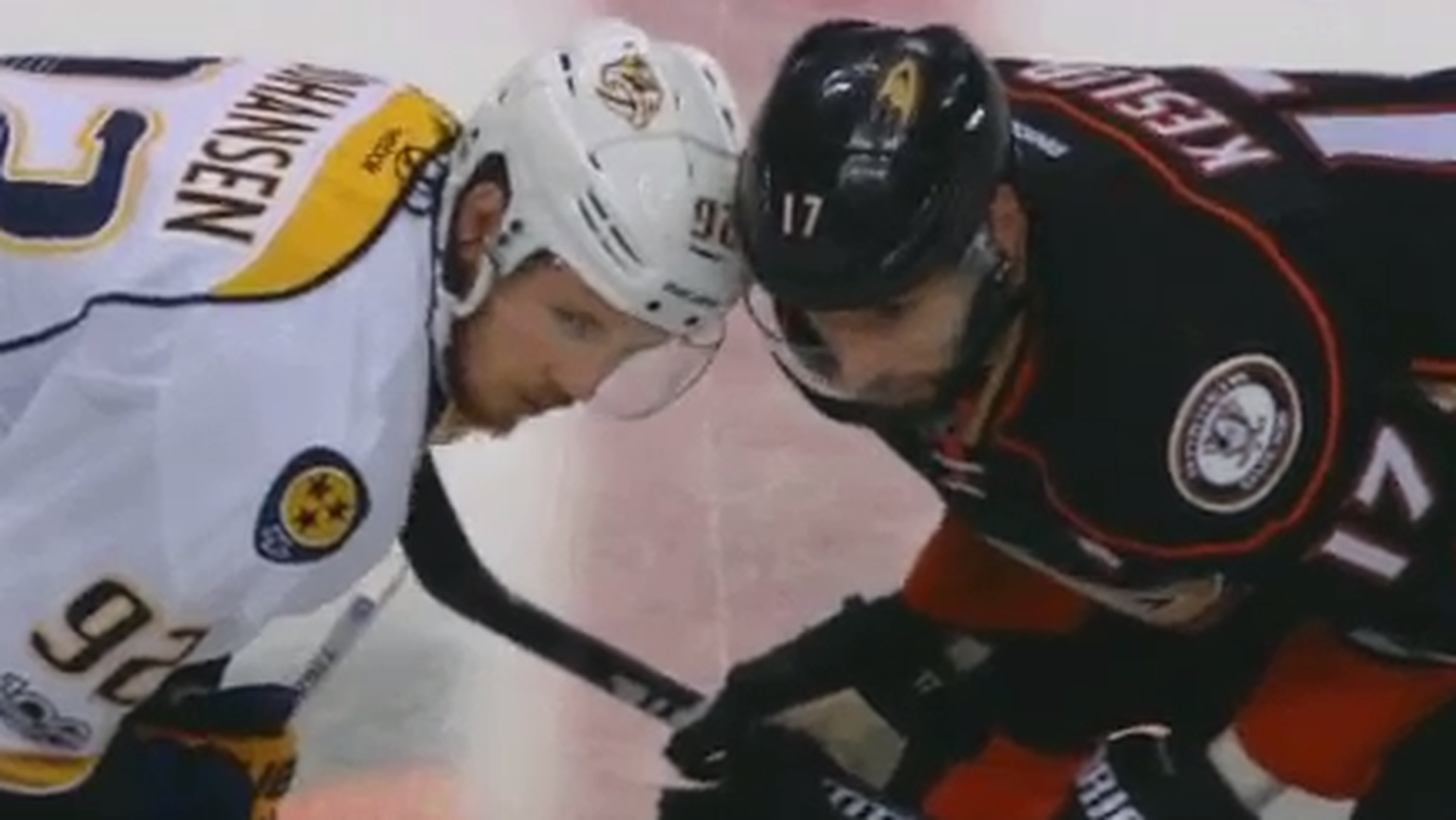 Herz an Herz, Helm an Helm: Johansen (links) und Kesler.