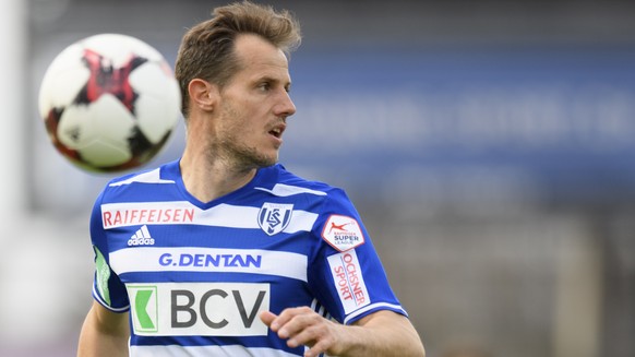 Lausanne&#039;s midfielder Xavier Margairaz during the Super League soccer match of Swiss Championship between FC Lausanne-Sport, LS, and Grasshopper Club Zuerich, GC, at the Stade Olympique de la Pon ...