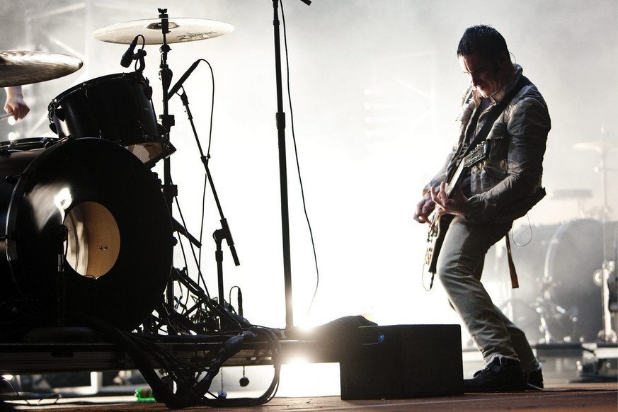 American Michael Trent Reznor, singer of the Band Nine Inch Nails during the Music Openair Festival St. Gallen, Saturday, June 27, 2009. ** NO SALES ** (KEYSTONE/Ennio Leanza)