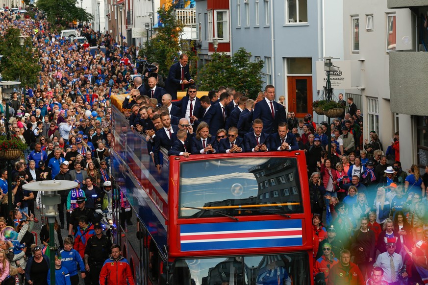 Die isländische Nationalmannschaft ist zuhause angekommen.